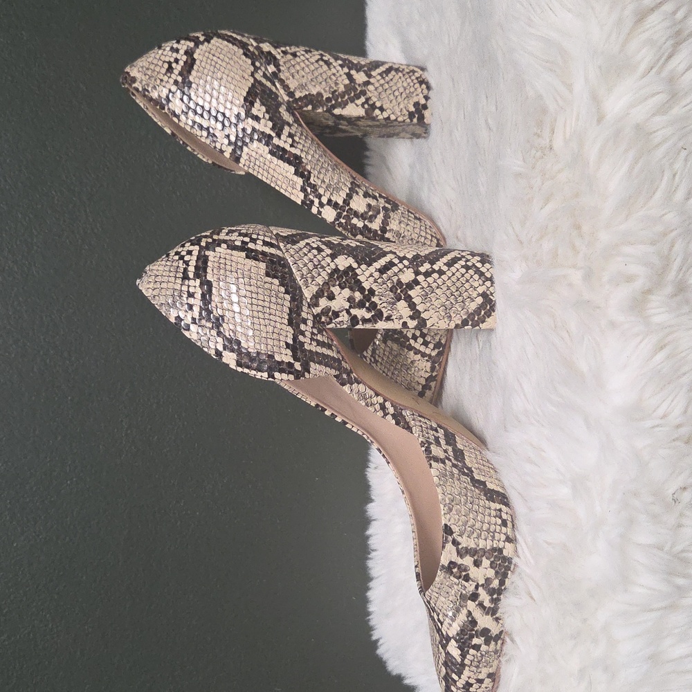 Aldo Snake Print Heels - Black and Cream Size 10 - Picture 3 of 6